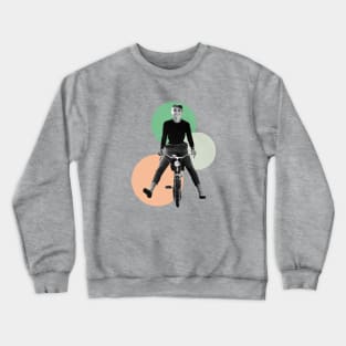 Audrey Hepburn on a bicycle Crewneck Sweatshirt